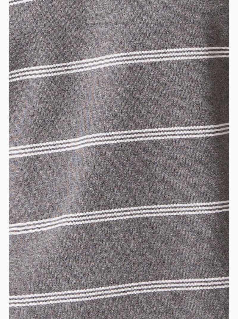 Pull col polo rayé - Damart Gris - Kiabi