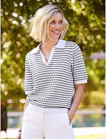 Pull col polo rayé - DAXON