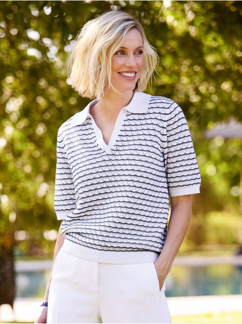 Pull col polo rayé - DAXON - Kiabi