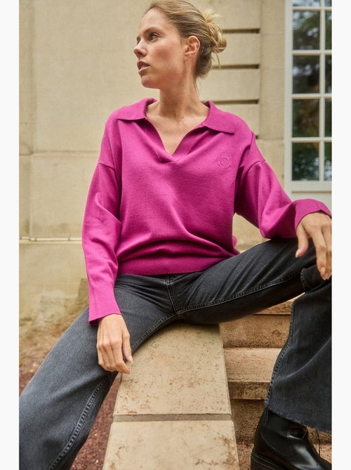 PULL COL POLO S HERITAGE STRAWBERRY - Kiabi