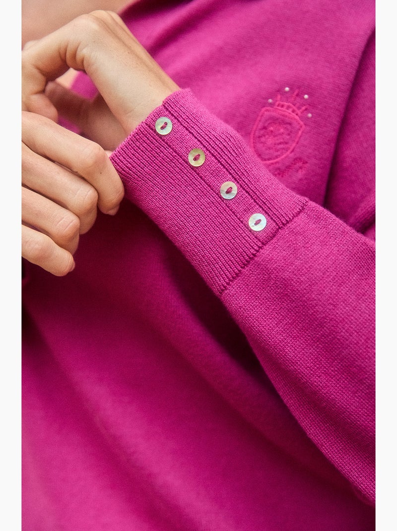 PULL COL POLO S HERITAGE STRAWBERRY Rose framboise - Kiabi