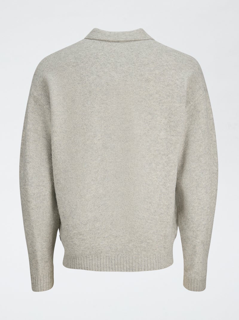 Pull col polo uni 'JJ Rebel' Beige - Kiabi