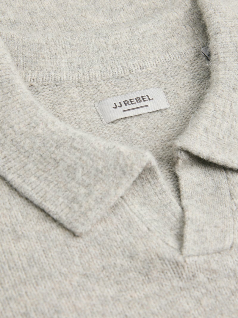 Pull col polo uni 'JJ Rebel' Beige - Kiabi