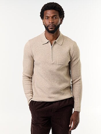 Pull col polo zippé