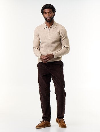 Pull col polo zippé