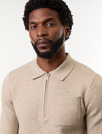 Pull col polo zippé