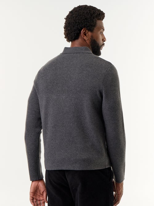 Pull col polo zippé - Kiabi