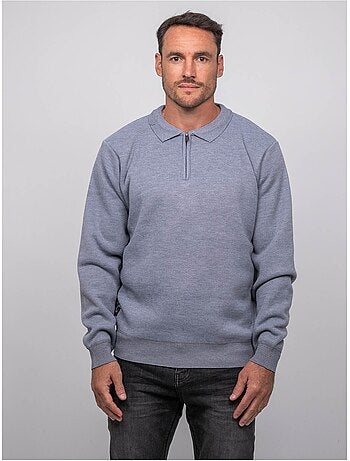Pull col polo zippé larmoti