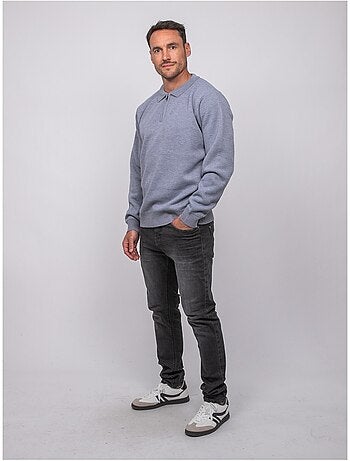 Pull col polo zippé larmoti