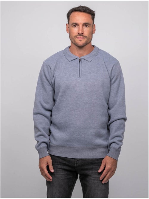 Pull col polo zippé larmoti - Kiabi