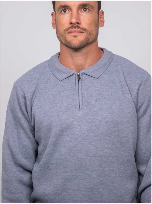 Pull col polo zippé larmoti - Kiabi