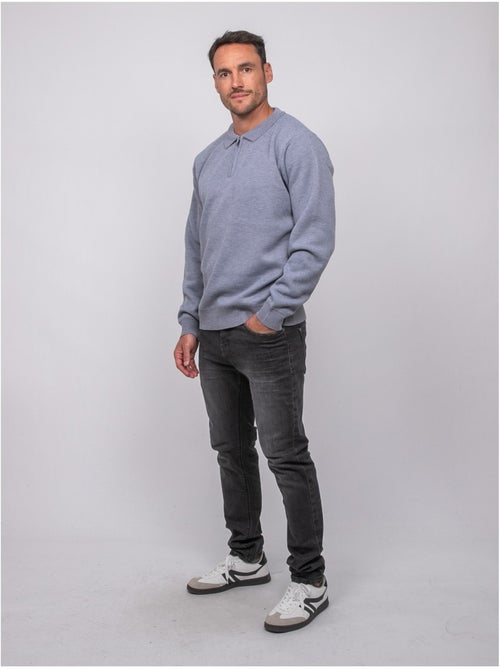 Pull col polo zippé larmoti - Kiabi