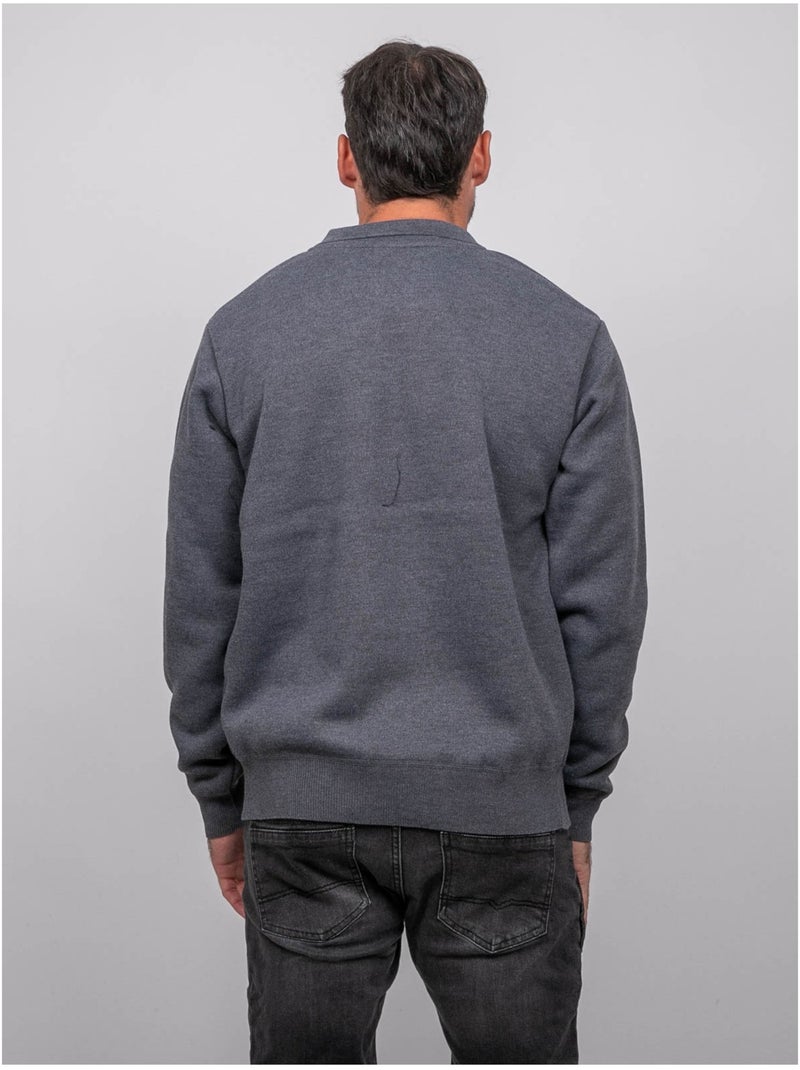 Pull col polo zippé larmoti Gris foncé - Kiabi