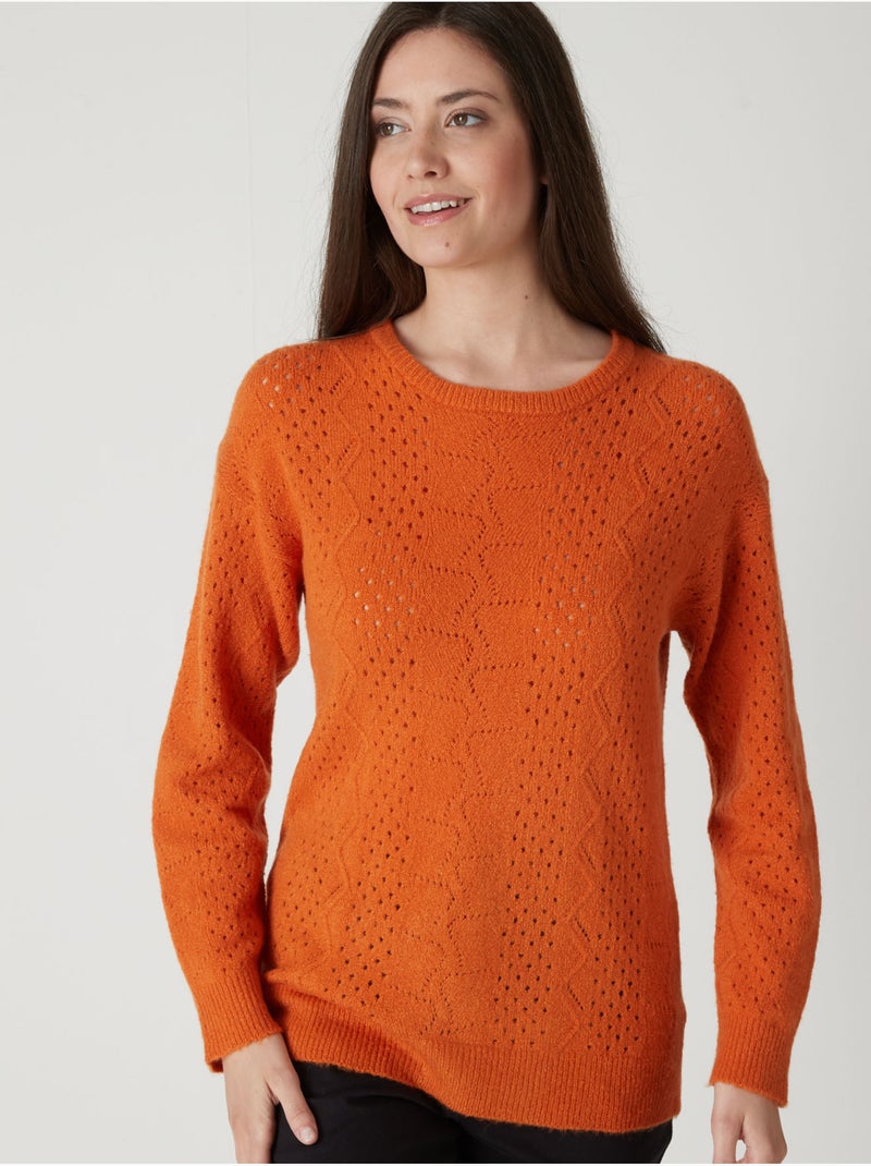 Pull col rond - DAXON Orange - Kiabi