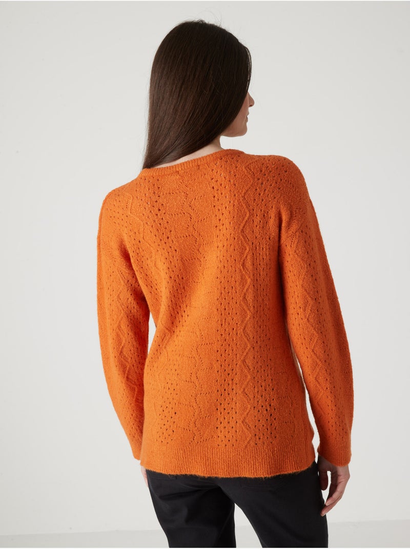 Pull col rond - DAXON Orange - Kiabi