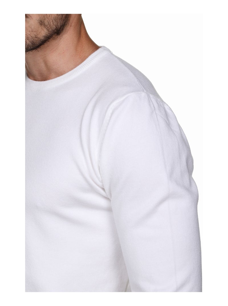 Pull col rond - Kenzarro Blanc - Kiabi