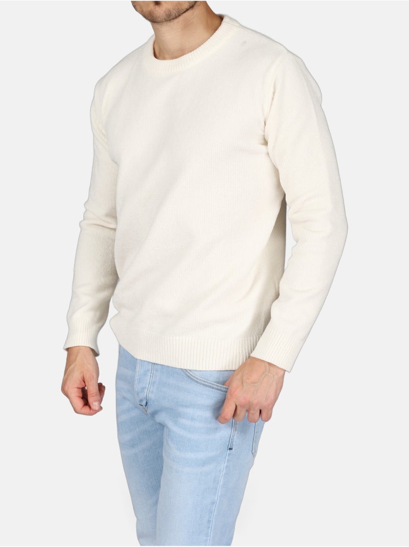 Pull col rond - Kenzarro Blanc - Kiabi