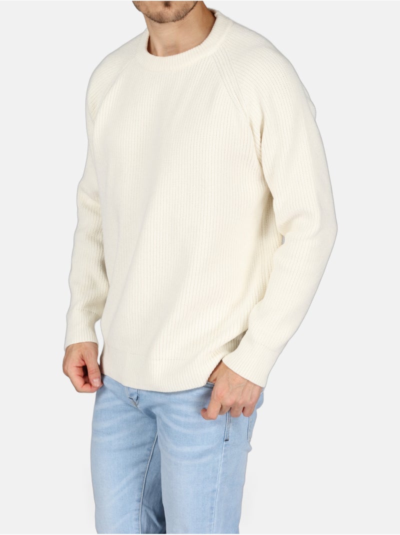 Pull col rond - Kenzarro Blanc - Kiabi