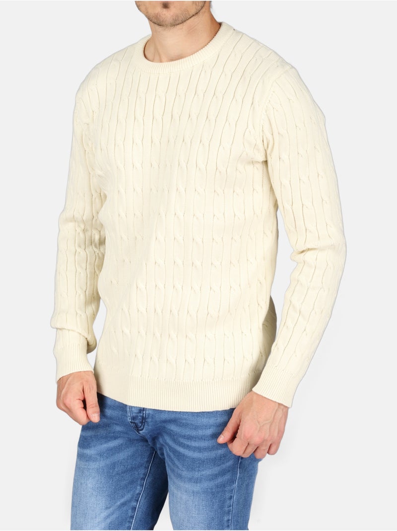 Pull col rond - Kenzarro Blanc - Kiabi