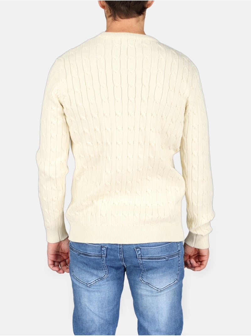 Pull col rond - Kenzarro Blanc - Kiabi