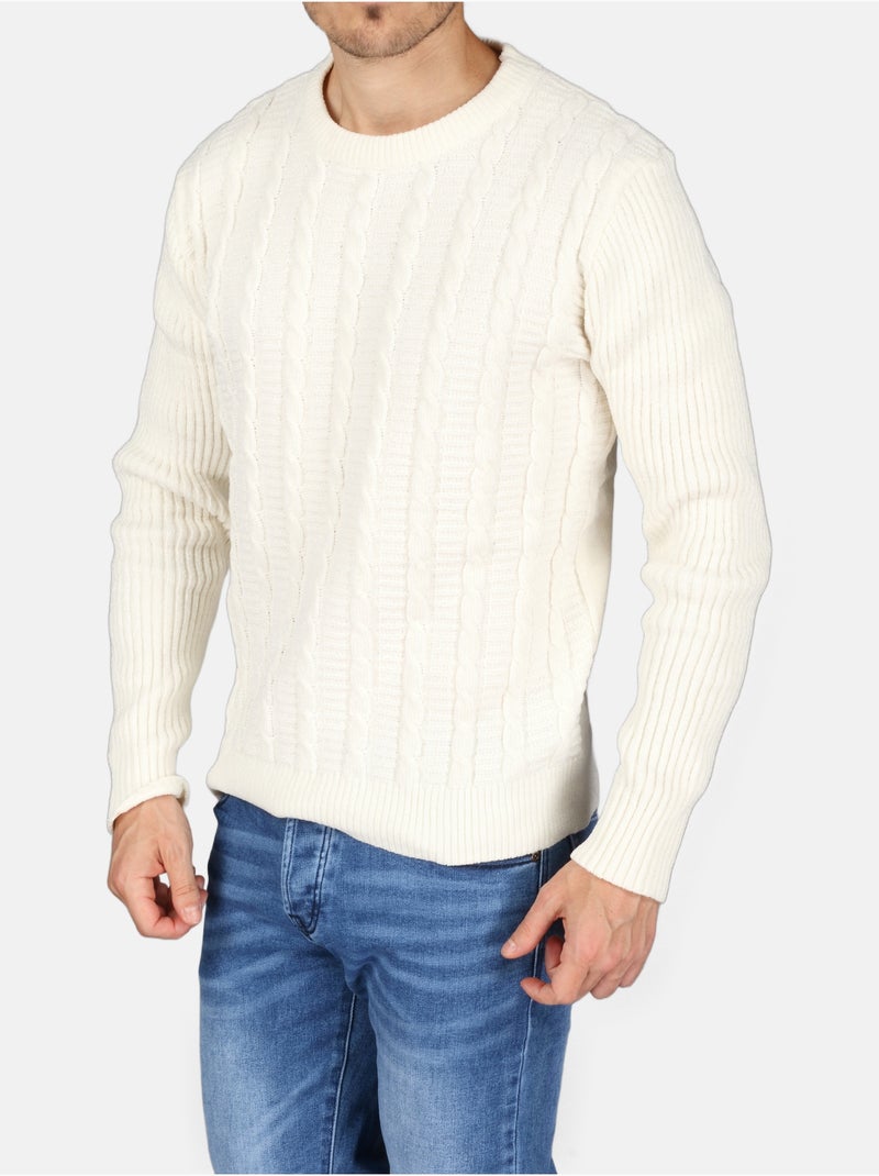 Pull col rond - Kenzarro Blanc - Kiabi
