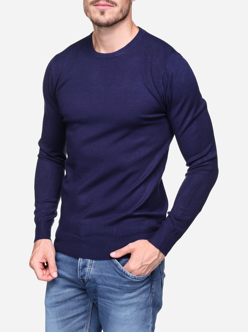 Pull col rond - Kenzarro Bleu - Kiabi