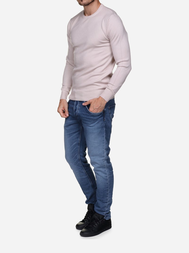Pull col rond - Kenzarro Crème - Kiabi