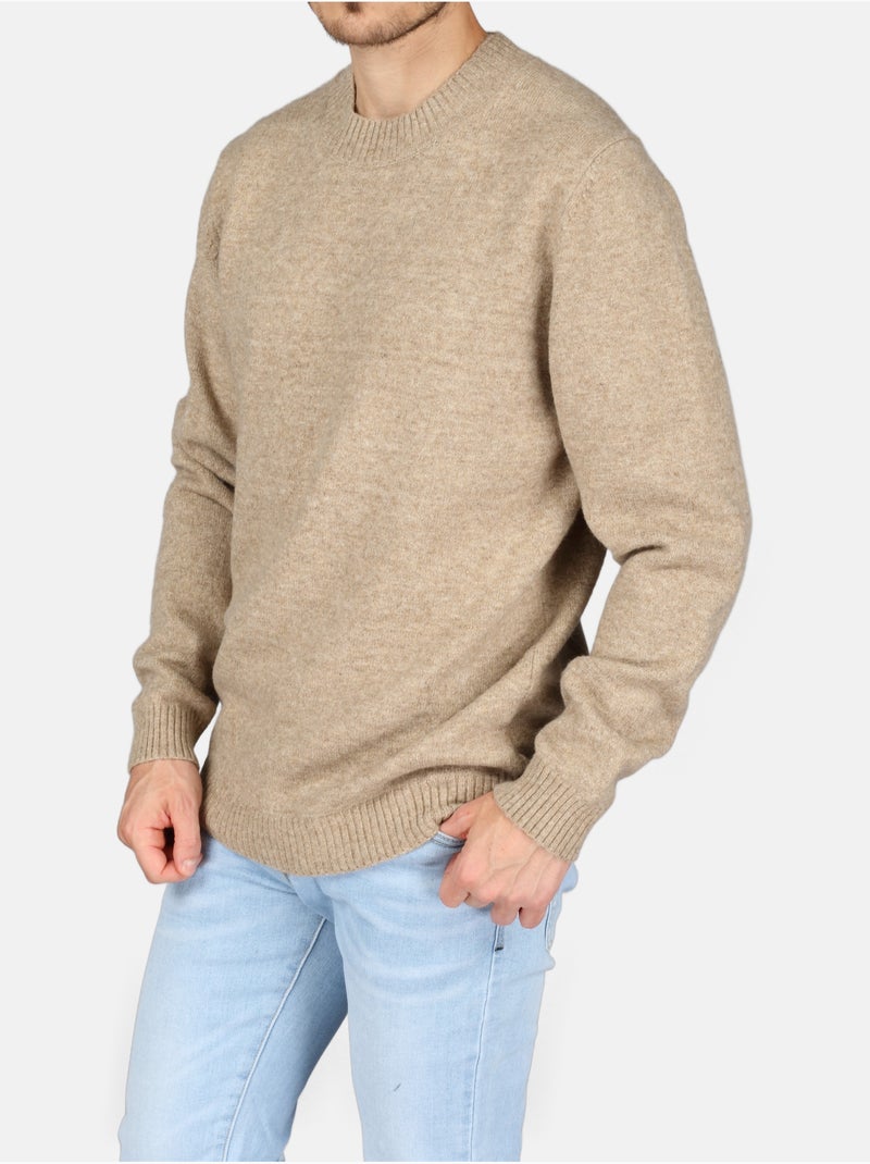 Pull col rond - Kenzarro Crème - Kiabi