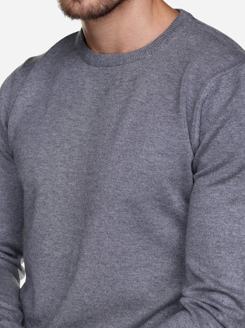 Pull col rond - Kenzarro Gris clair - Kiabi