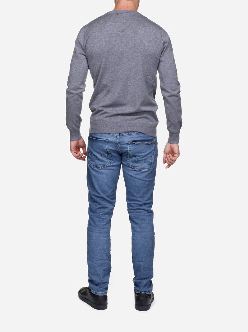 Pull col rond - Kenzarro Gris clair - Kiabi