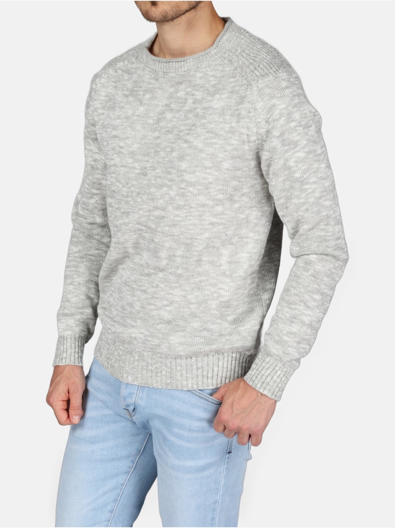 Pull col rond - Kenzarro Gris clair - Kiabi