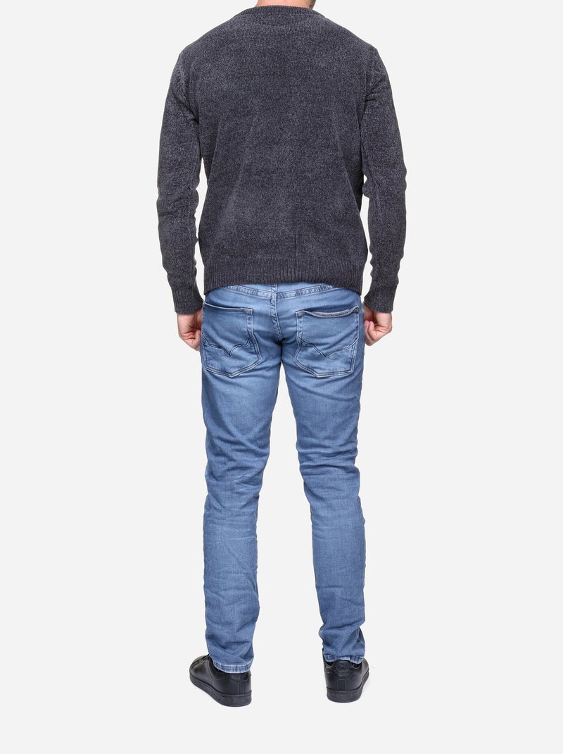 Pull col rond - Kenzarro Gris foncé - Kiabi