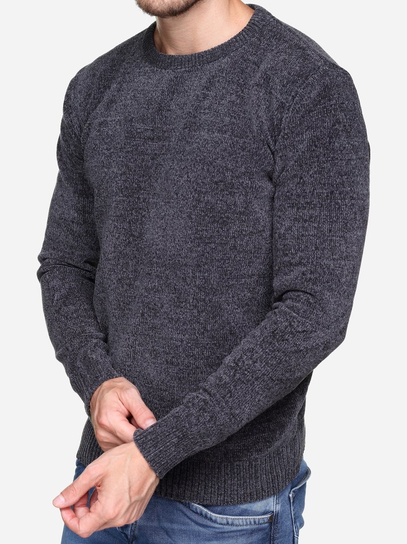 Pull col rond - Kenzarro Gris foncé - Kiabi