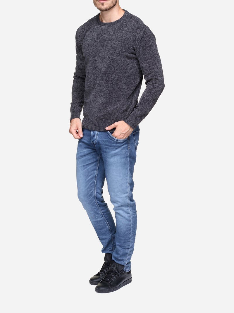 Pull col rond - Kenzarro Gris foncé - Kiabi