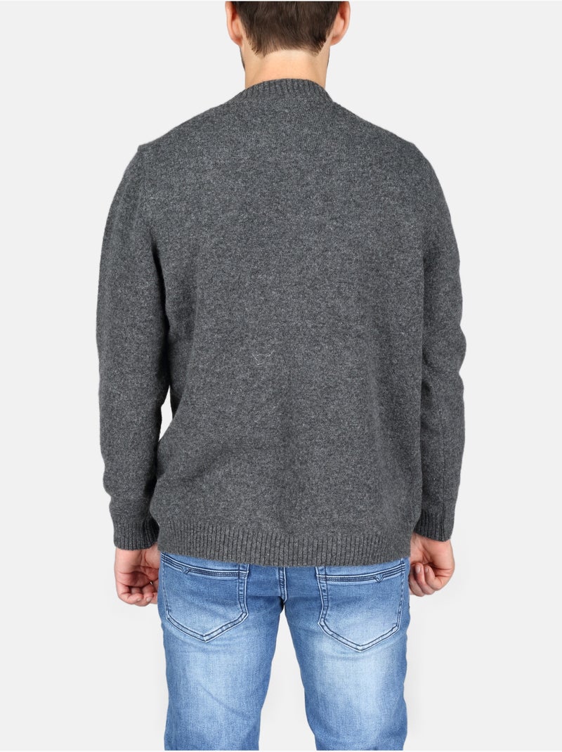 Pull col rond - Kenzarro Gris foncé - Kiabi