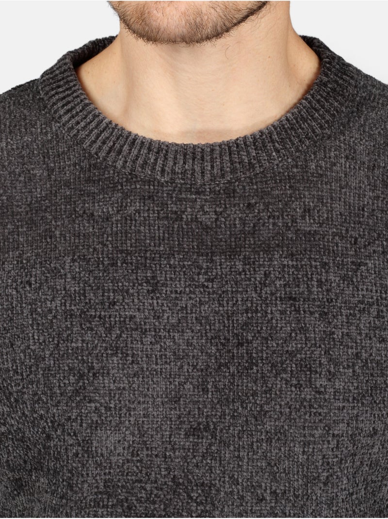 Pull col rond - Kenzarro Gris foncé - Kiabi