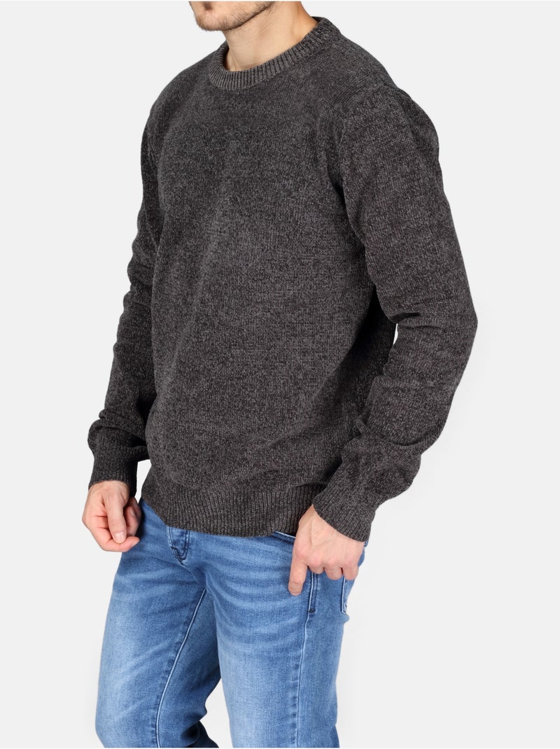 Pull col rond - Kenzarro Gris foncé - Kiabi