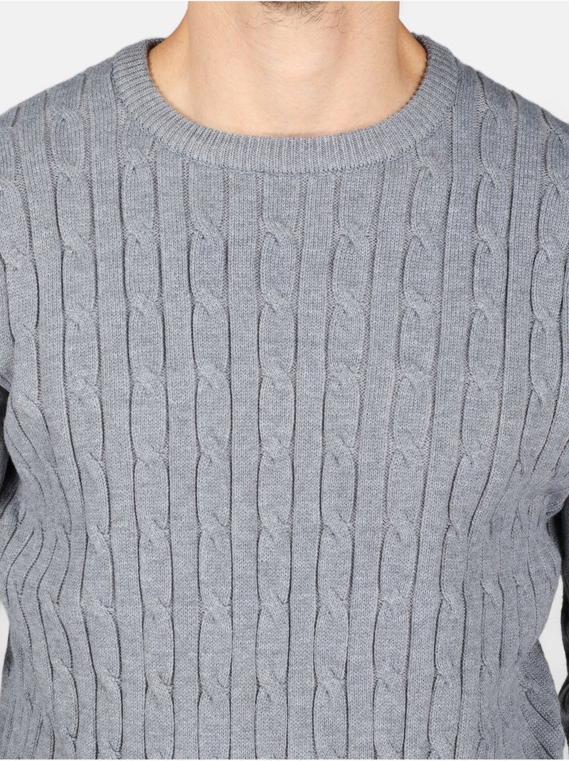 Pull col rond - Kenzarro Gris - Kiabi