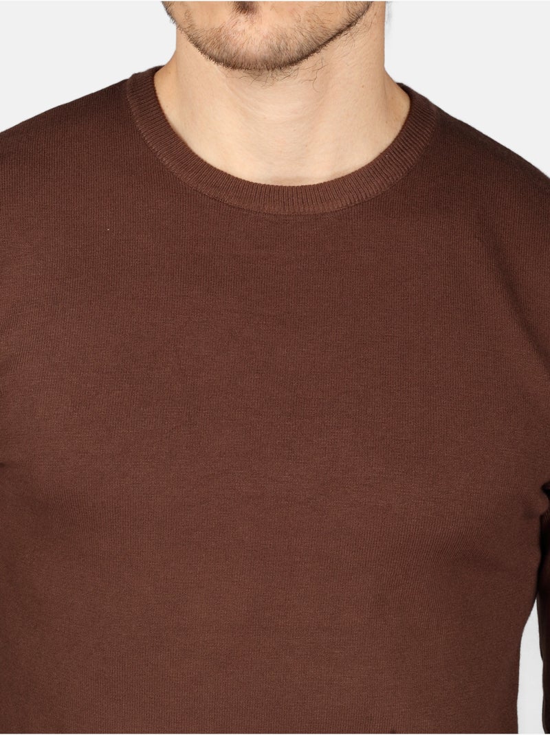 Pull col rond - Kenzarro Marron foncé - Kiabi