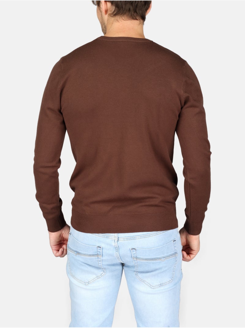 Pull col rond - Kenzarro Marron foncé - Kiabi