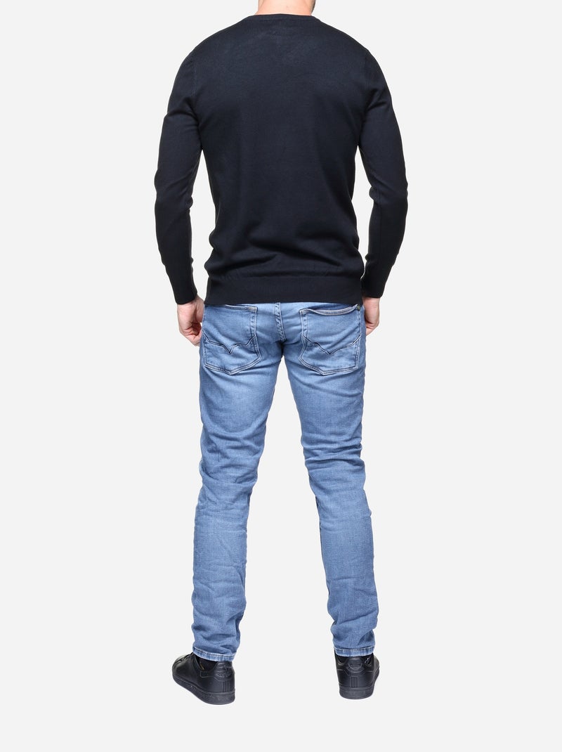 Pull col rond - Kenzarro Noir - Kiabi