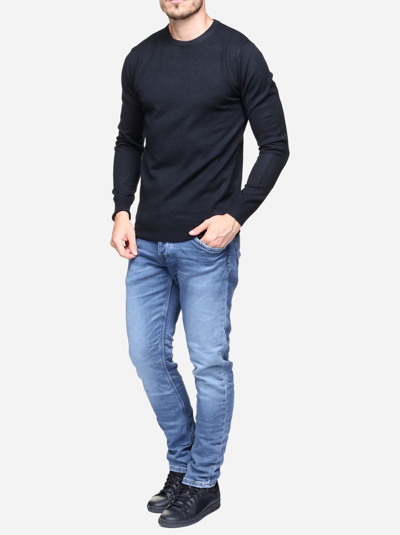 Pull col rond - Kenzarro Noir - Kiabi