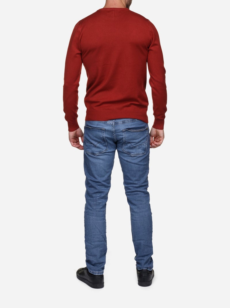 Pull col rond - Kenzarro Rouge - Kiabi