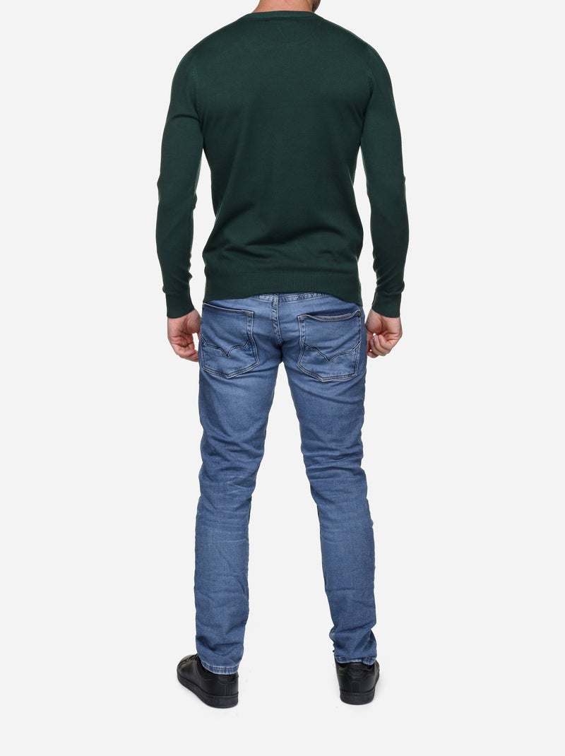 Pull col rond - Kenzarro Vert foncé - Kiabi