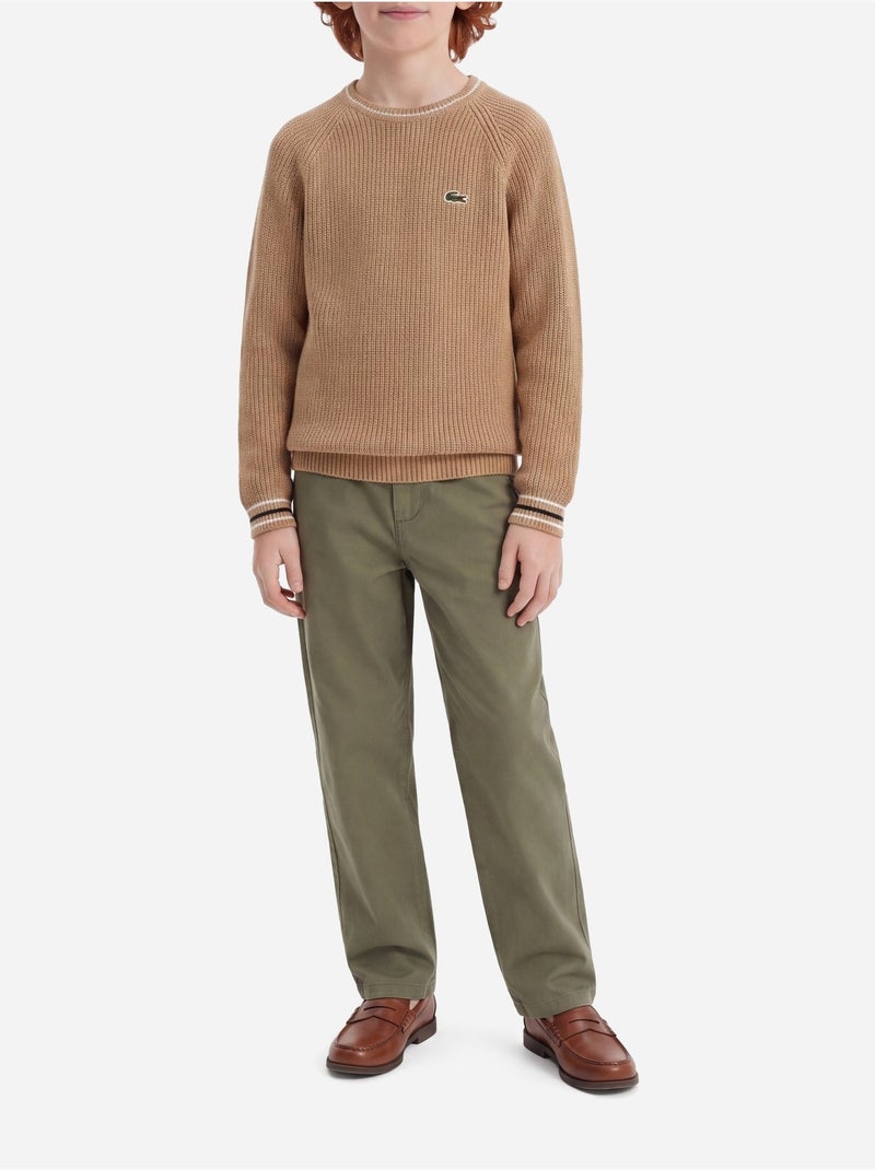Pull col rond - lacoste Camel - Kiabi