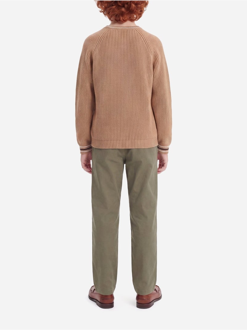Pull col rond - lacoste Camel - Kiabi