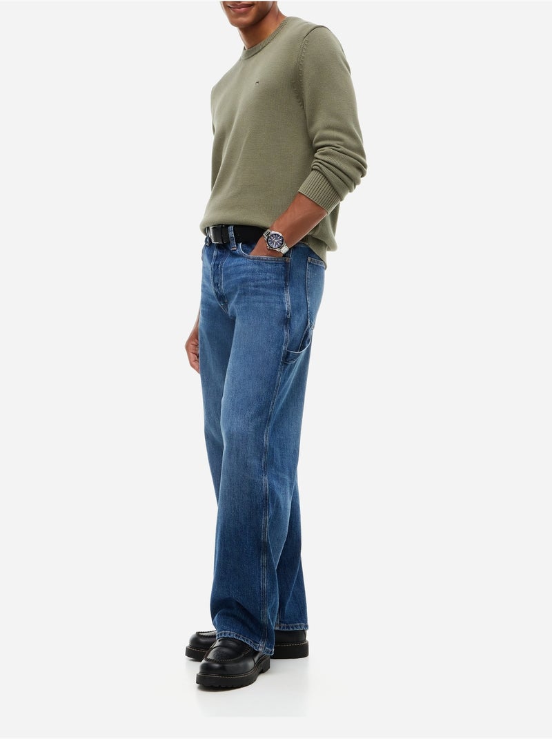 Pull col rond - tommy jeans Kaki - Kiabi