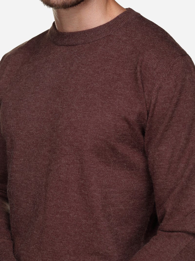 Pull col rond - Yves Enzo Marron - Kiabi