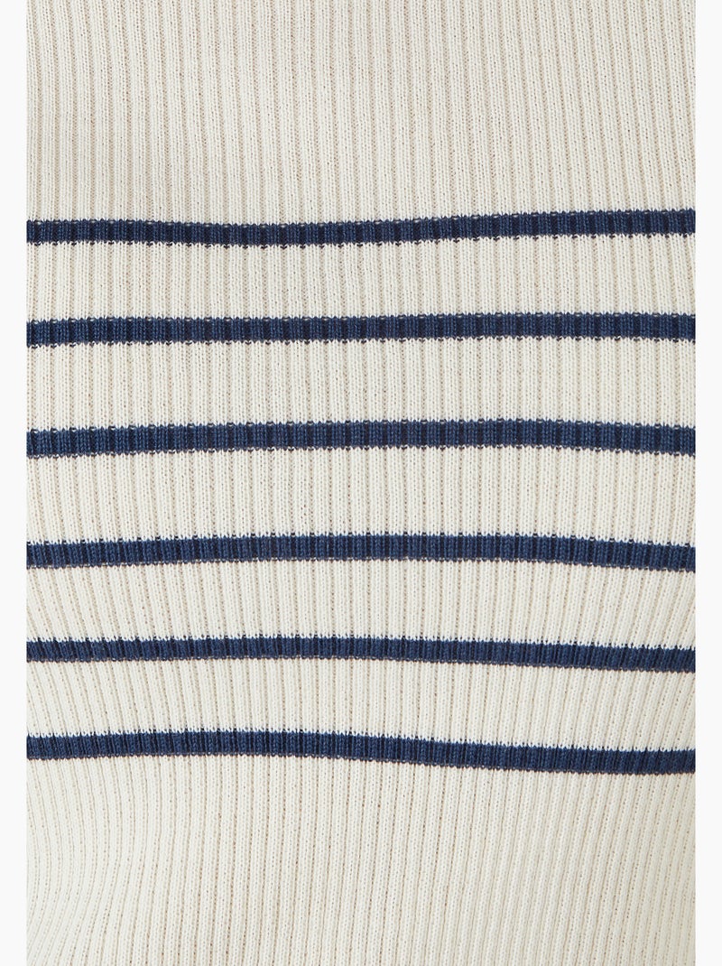 Pull col rond 50% laine mérinos, uni et rayé - Damart Blanc - Kiabi