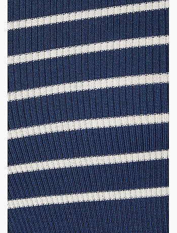 Pull col rond 50% laine mérinos, uni et rayé - Damart